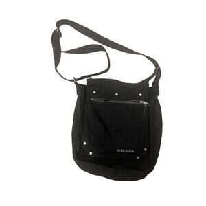 Diesel Black Nylon Crossbody Messenger Bag Adjustable Strap Zipper Pocket